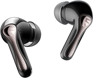 SOUNDPEATS(サウンドピーツ) Air5 Pro ワイヤレスイヤホン 55dB ノイズキャンセリング QCC3091 LDAC/aptX Lossless ハイレゾ Snapdragon Sound対応 Bluetooth 5.4 ロスレス音質 マルチポイント／ハイブリッドANC／外音取り込みモード／6マイクAI 通話／専用アプリ／IPX5防水 【VGP 2025 金賞】 (ブラック)